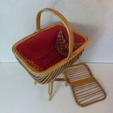 vintage rattan basket worker