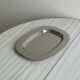 Rectangular stainless steel tray with angular design