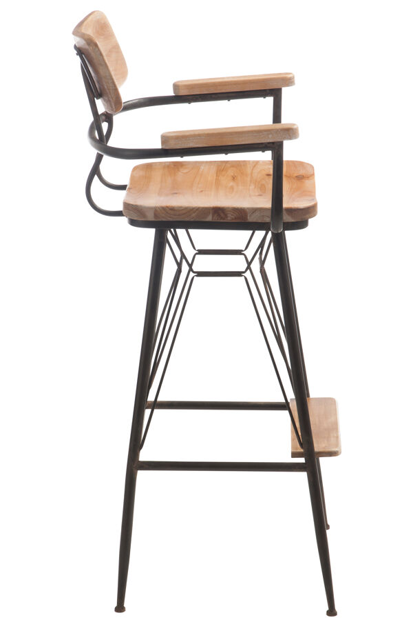 Tabouret de bar en fer et bois