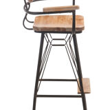 Bar chair made of iron and wood
