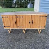 Rattan sideboard attributed to Audoux and Minet