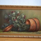 still life painting with thistles HSP signed and dated