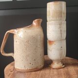 Service trio in pyrite stone Puisaye Jean-Pierre Prud'homme.