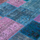 Hand-knotted anatolian 202 cm x 300 cm blue patchwork rug