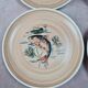 Set of 5 vintage Granville plates, fish design.