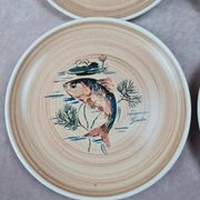 Set of 5 vintage Granville plates, fish design.