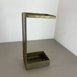Hollywood Regency Solid 7.5kg Brass Brutalist Floral Umbrella Stand, Italy 1970s