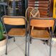 Pair of wooden and metal children's chairs