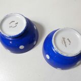 2 small old blue polka dot porcelain bowls from Longchamp