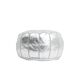 Pouf cuir argent 35 cm x  55 cm