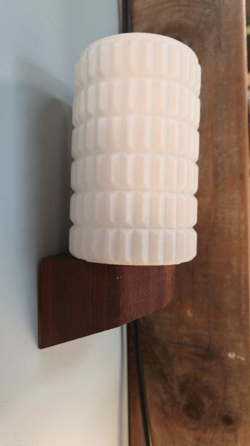 Pair of wall lights by Louis Kalff for Philips - glass and opaline.