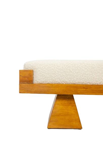 Bench in blond ash. Small-scale Italian craftsmanship. Contemporary.