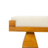 Bench in blond ash. Small-scale Italian craftsmanship. Contemporary.