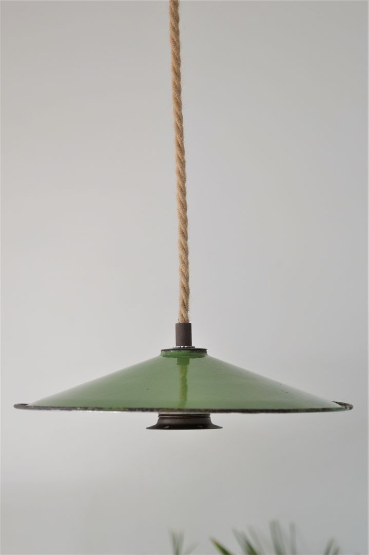 Industrial suspension, green enamel shade