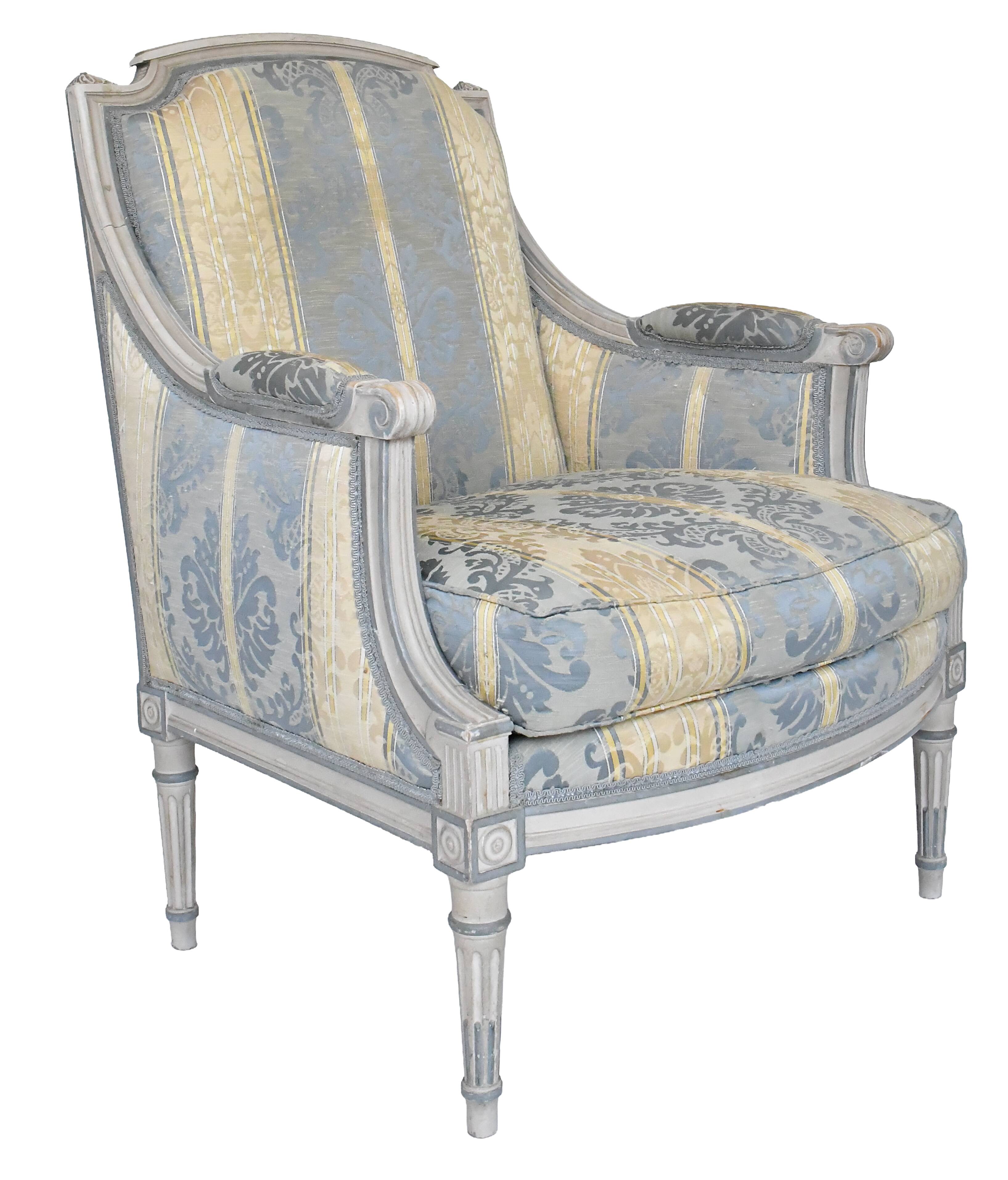 Set of 4 Louis XVI style bergère armchairs