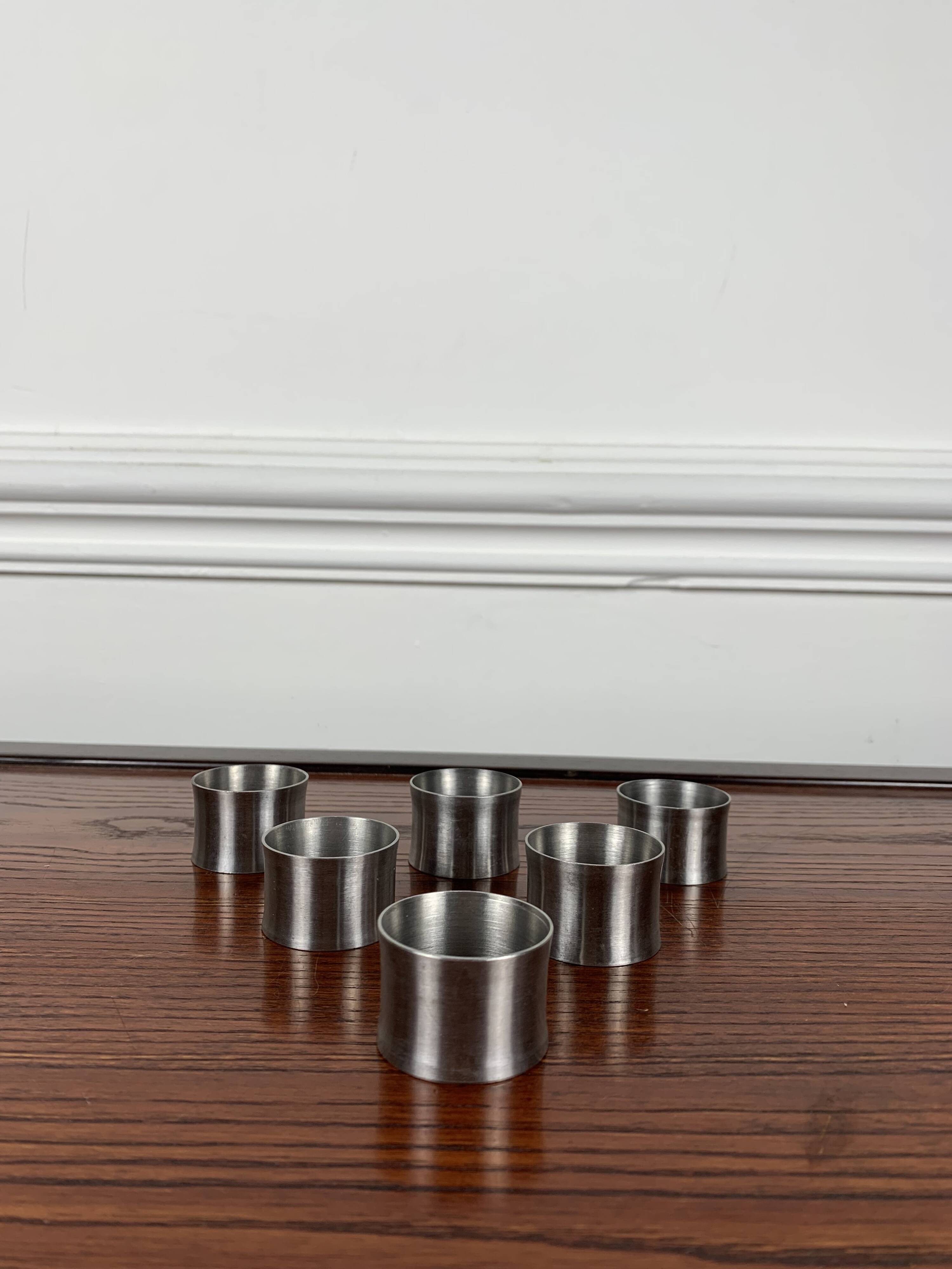 Set de 6 rond de serviette en inox