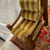 Brutalist design armchair in old oak