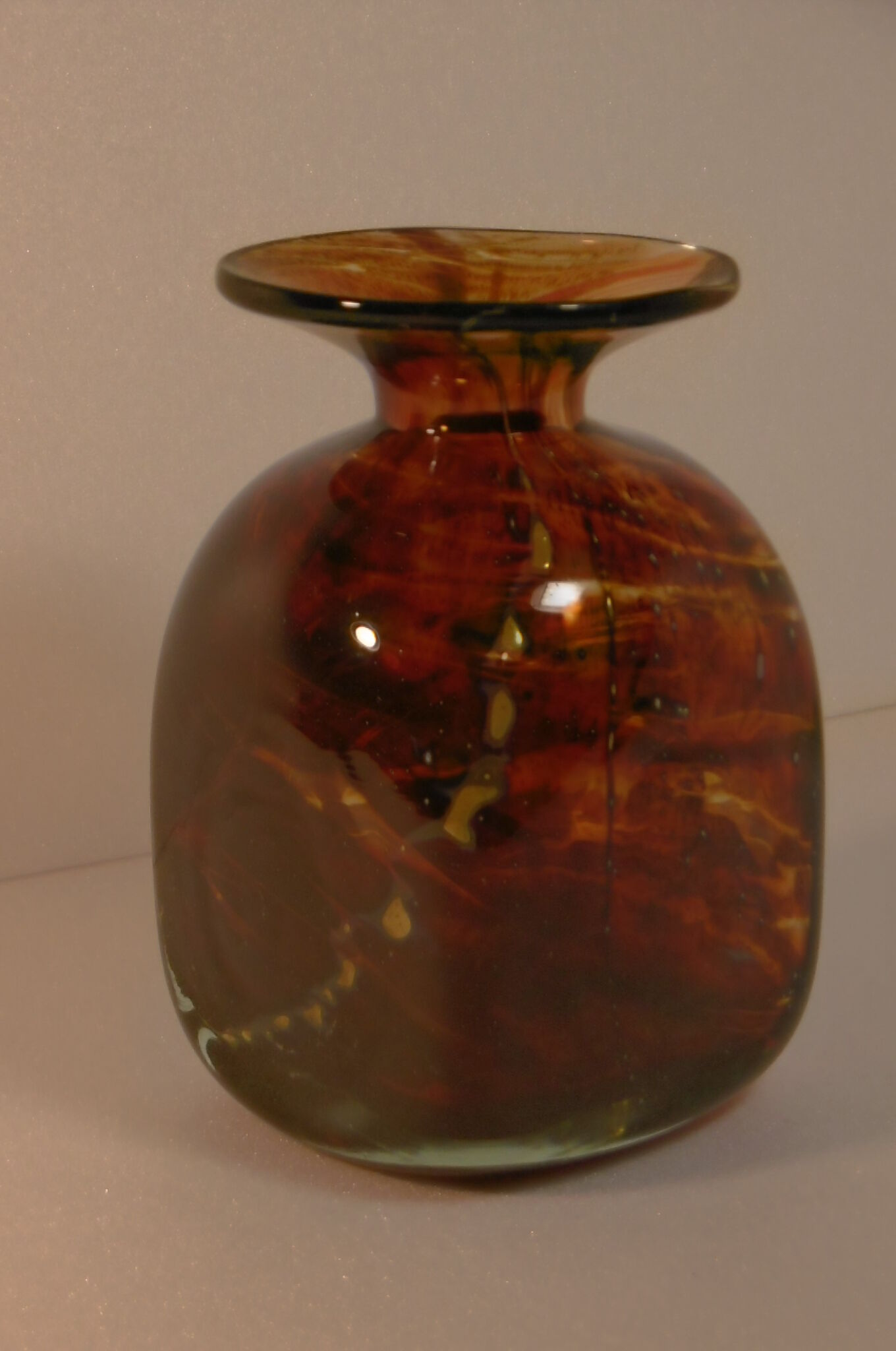 Amber-colored vase by Mdina