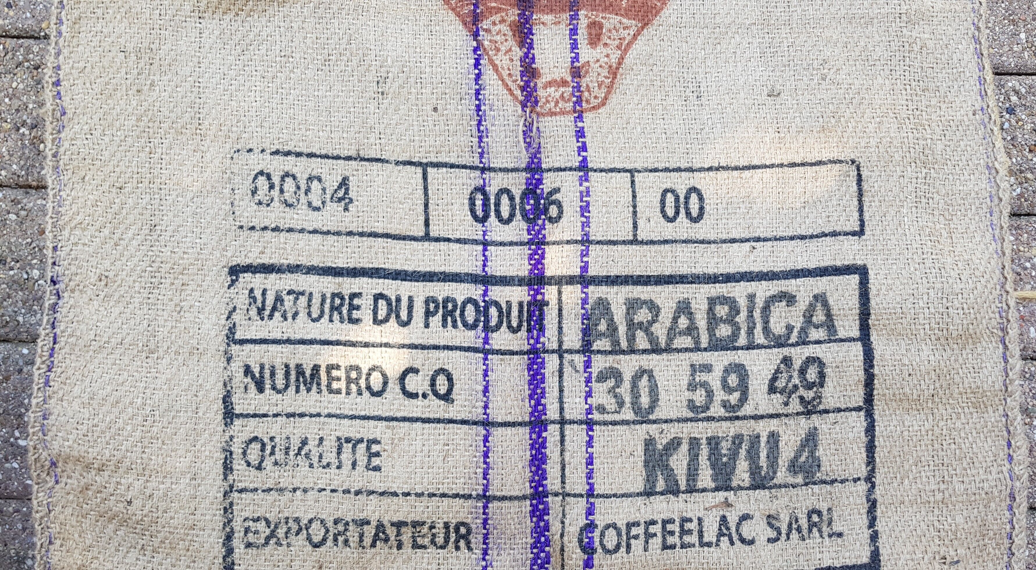 Coffee arabica burlap bag