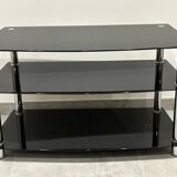 Modern chest of drawers with stainless steel and smoked glass