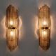 Pair of Large Art Deco Style Murano Glass Textured Wall Sconces