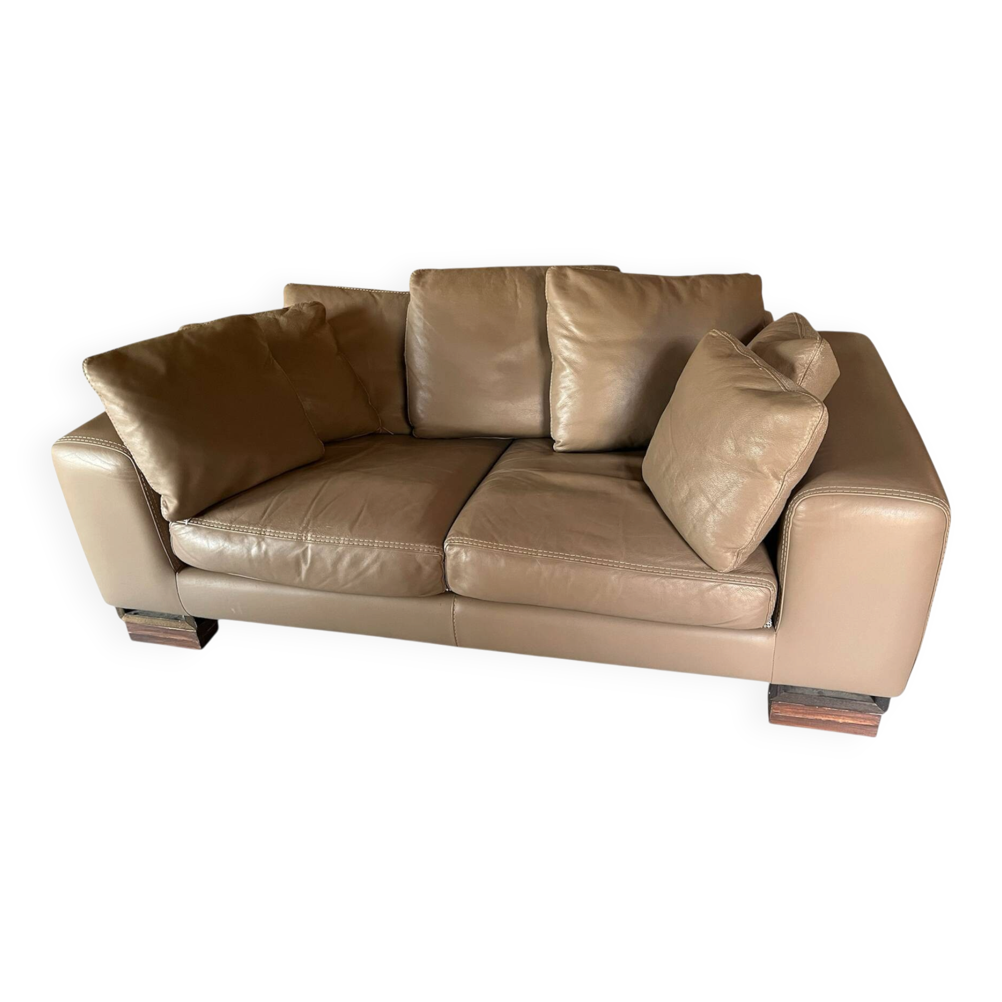 Roche Bobois leather two-seater sofa