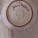 Vallauris ceramic plate, drawing by Jean Marais, 1970s