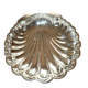 Silver-plated metal shell plate stamped Fleuron