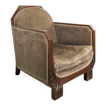 Fauteuil Art Déco en Acajou