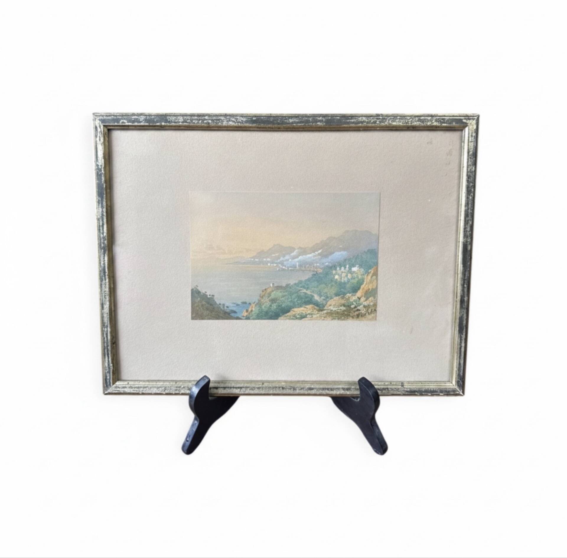 Watercolour C.W. M. Van de Velde Mediterranean coast near Cannes