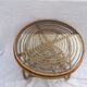Round coffee table, double rattan trays