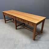 Large antique drapery fabric table