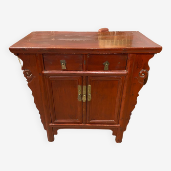 Asian-style red lacquer sideboard