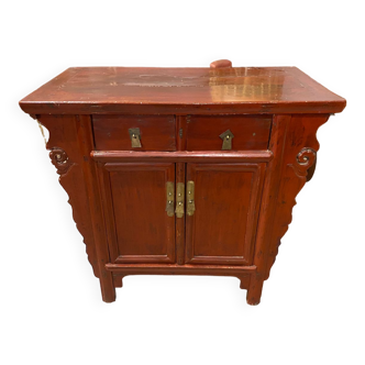 Asian-style red lacquer sideboard