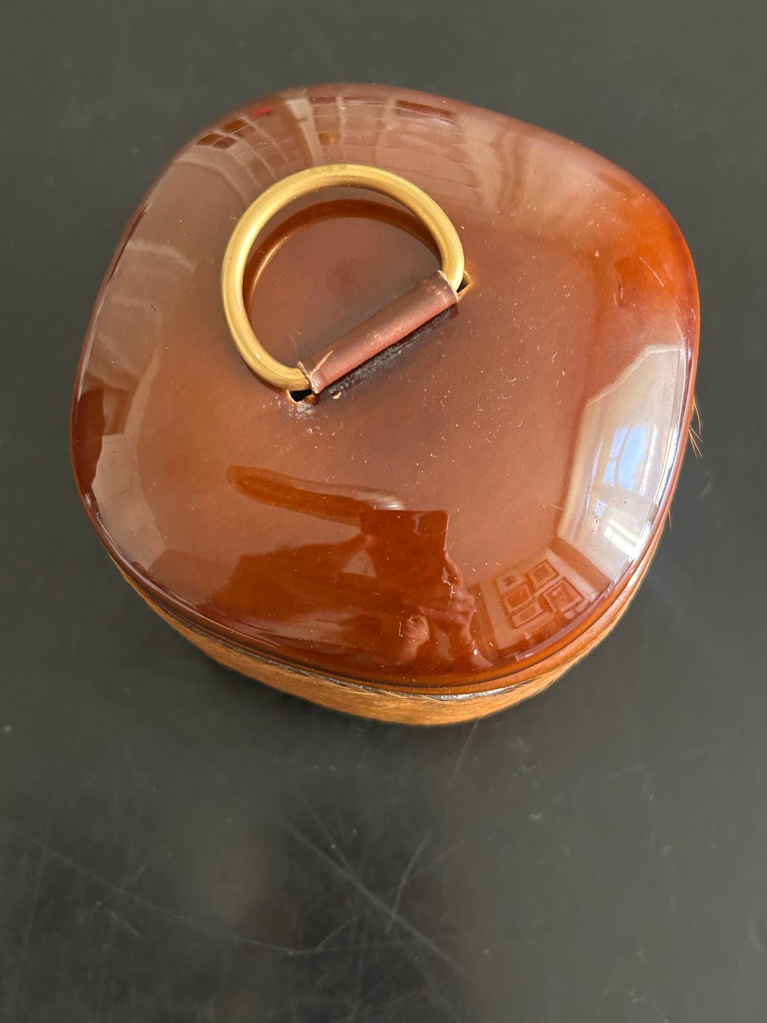 Longchamp leather and ceramic box