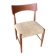 Chaise scandinave en teck « Alfhild » – Velours côtelé miel