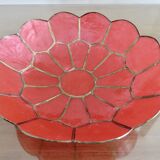 Pocket, cup, in red capiz mother-of-pearl and brass 1970