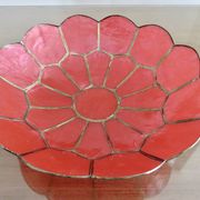 Pocket, cup, in red capiz mother-of-pearl and brass 1970