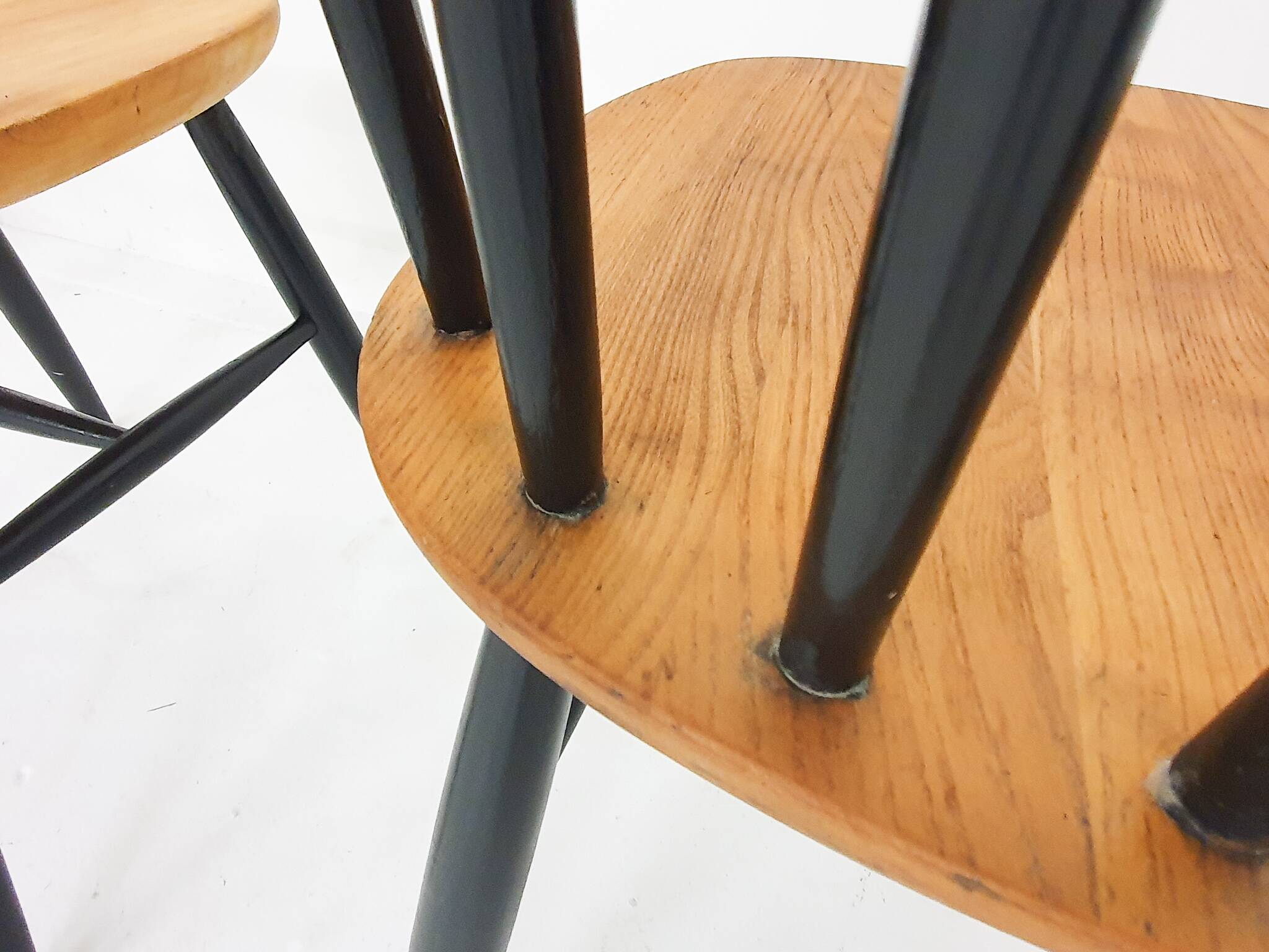 Set of four spindle back chairs, The Netherlands 1960's