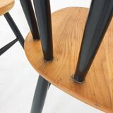 Set of four spindle back chairs, The Netherlands 1960's