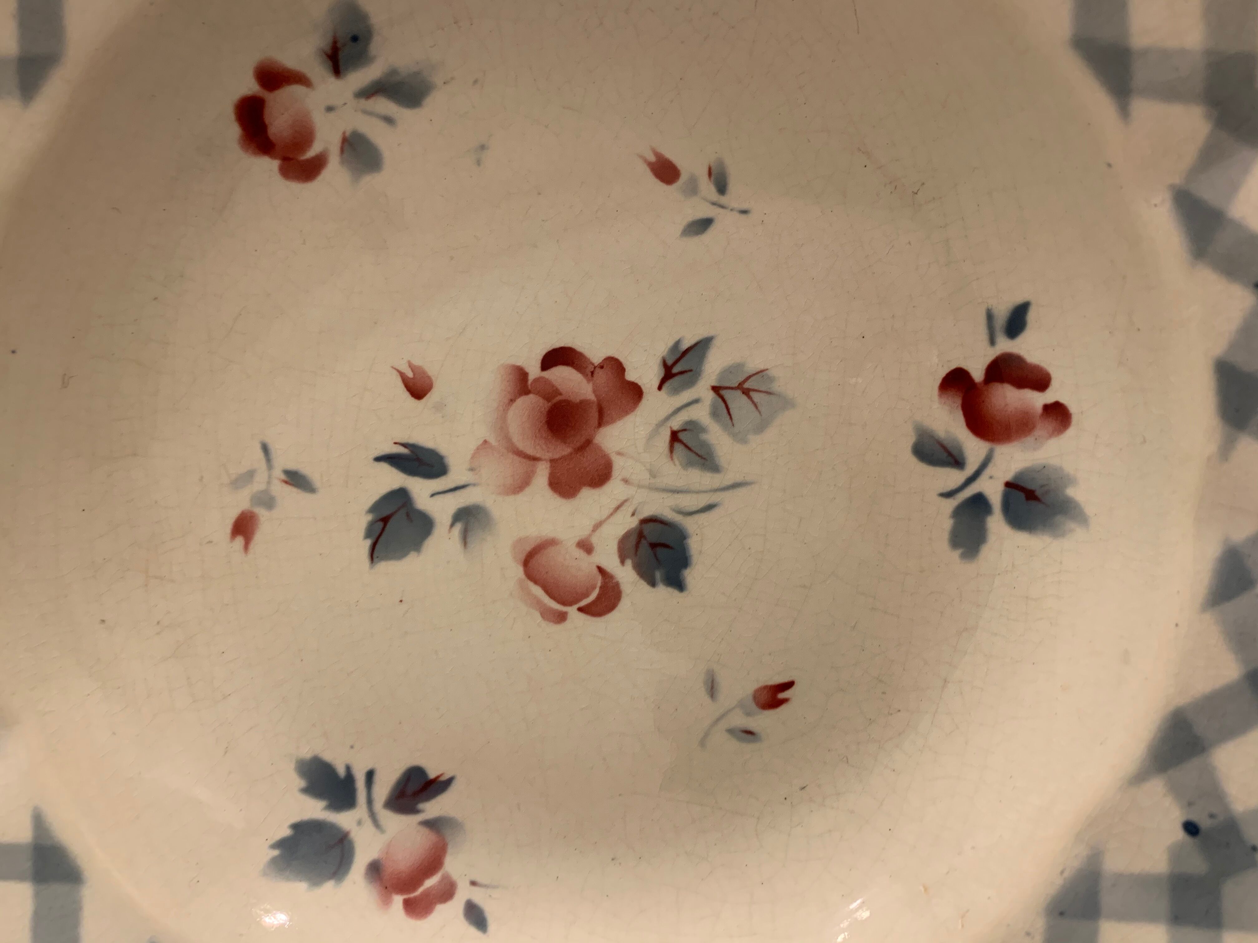 6 hollow plates Digoin Sarreguemines model Bastia art deco