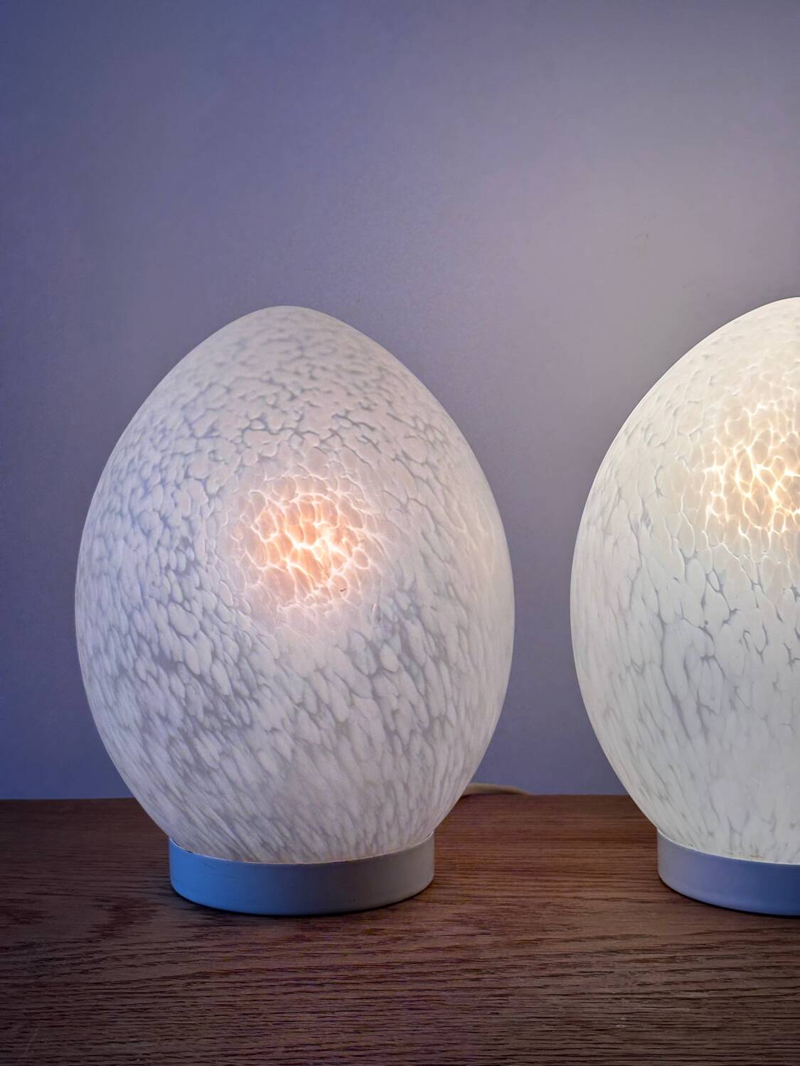 Glass egg lamp duo