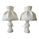 Paire de lampes vintage en albâtre