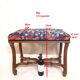 Colorful Louis XIV Style Bench with Sheep Bone Base