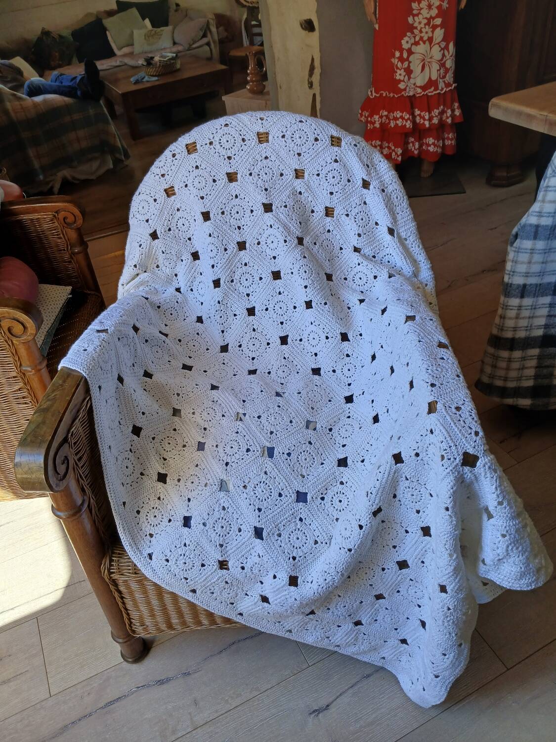 2 antique handmade crochet bedspreads