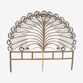 2-seat peacock rattan headboard