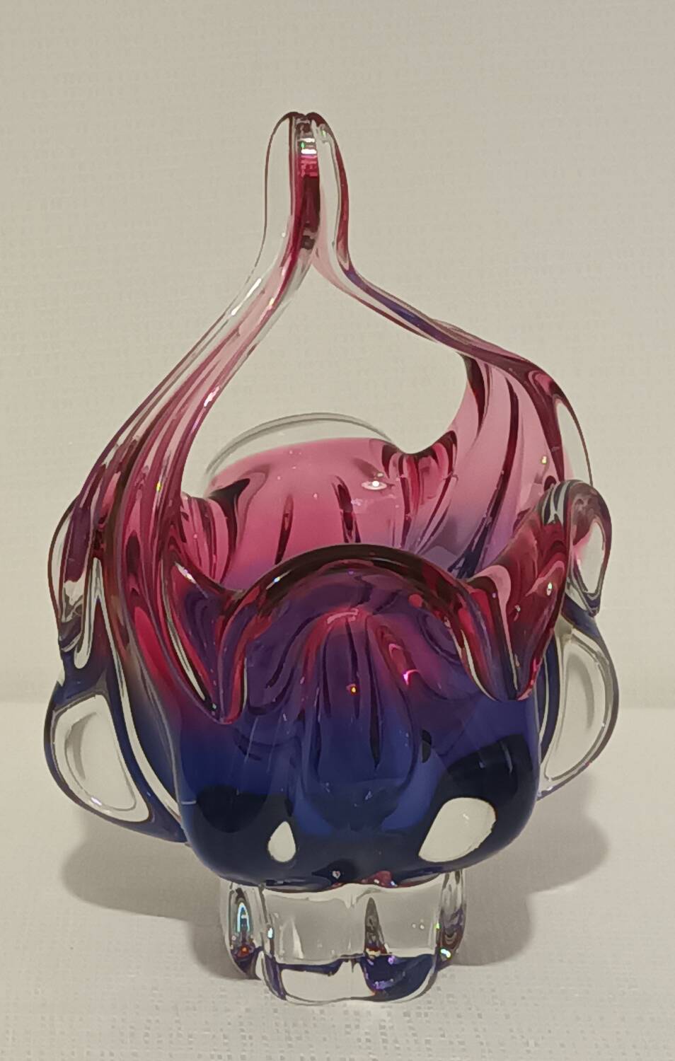 Czech Art glass trinket dish, mid-20th century