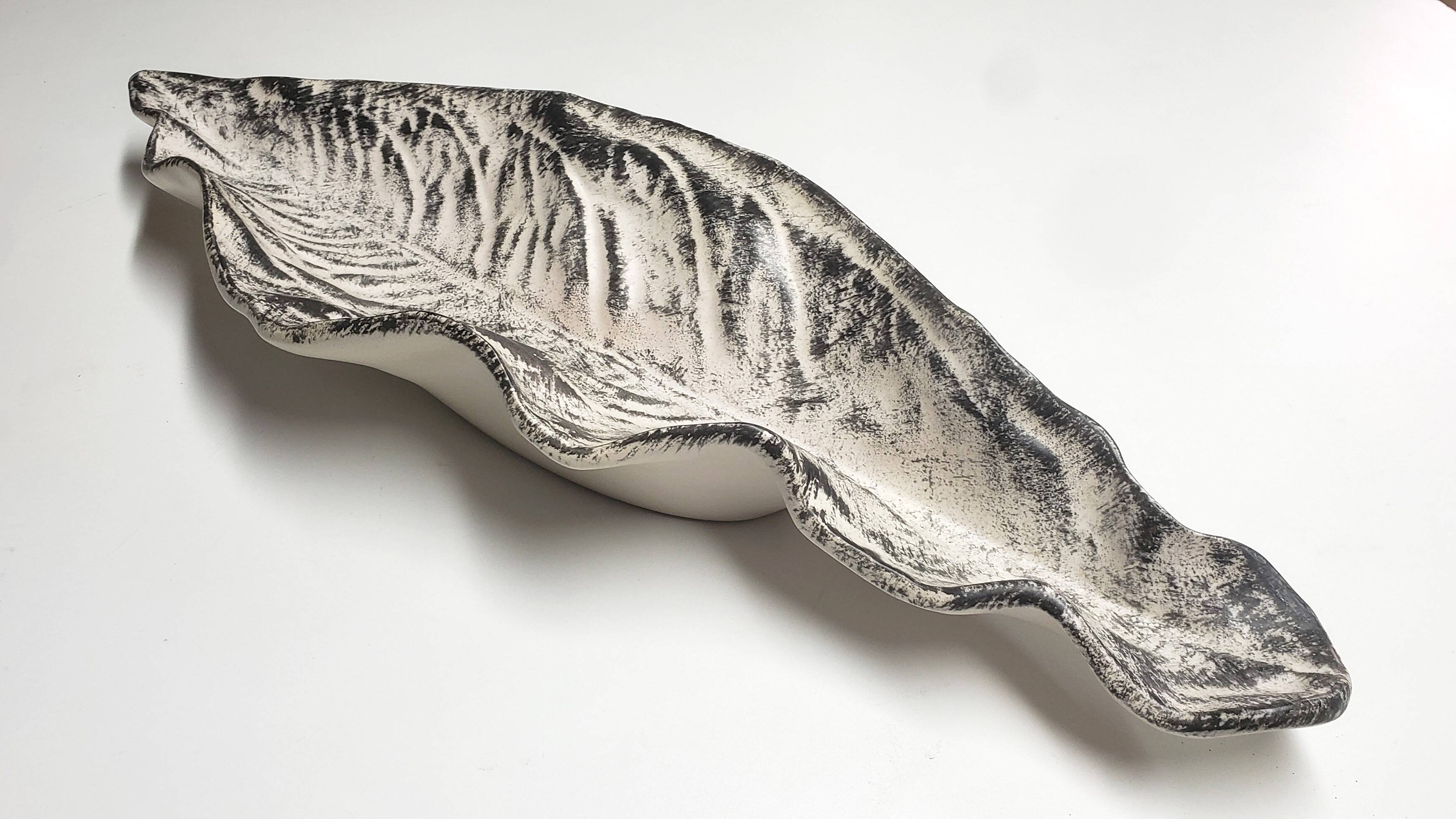 Pol Chambost, Large Leaf in Ceramic 1950