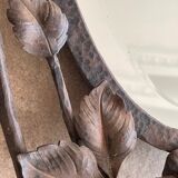 Mirror or centerpiece wrought iron Art Deco signed.