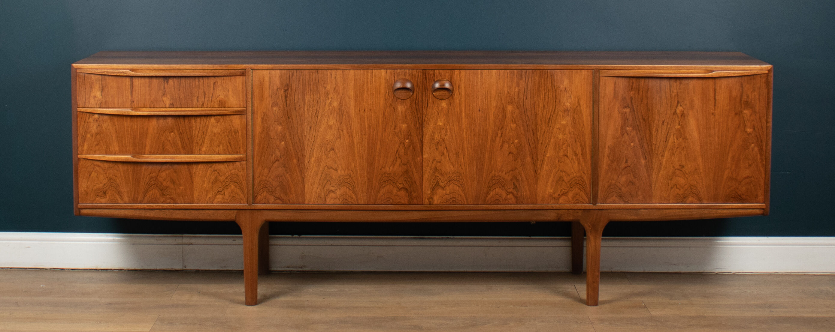 Retro 1960s restored long rosewood mcintosh torpedo sideboard